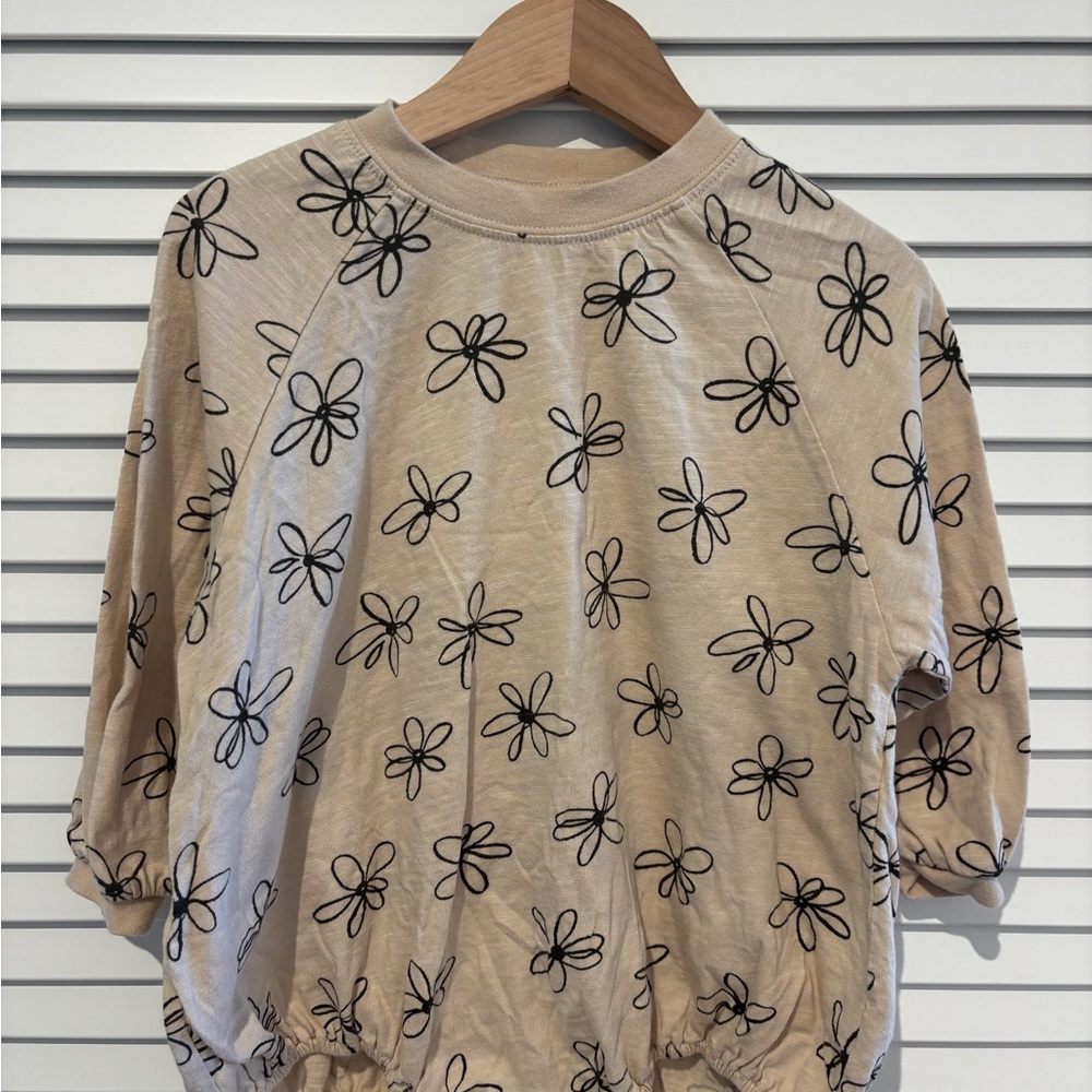 Rylee + Cru Beige Floral Sweatshirt